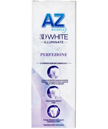 3x Dentifricio AZ 3D White Perfezione Toothpaste 50ml - Whitening Effect + Free Beni Culinari Keychain | International Shipping Available - Buy Online on GoSupps.com