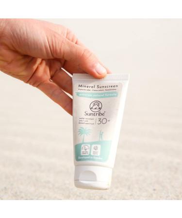 Suntribe Mineral Organic Sunscreen SPF 30 - Reef Safe Waterproof Zinc Oxide Formula for Face & Body - 60ml - Eco-Friendly 8 Ingredients - Buy Online on GoSupps.com