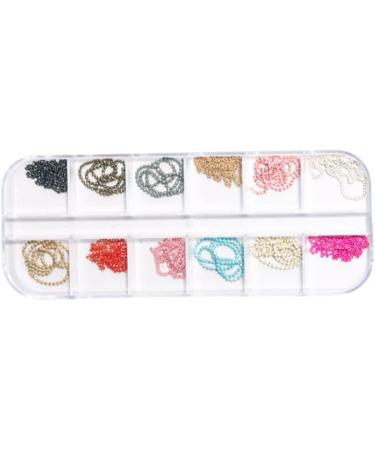 Nail Art Chain Nail Art Metal Rivet Chains Mixed Design DIY Nail Decoration Accessories 12 Grids for Women Style2 - Buy Online on GoSupps.com