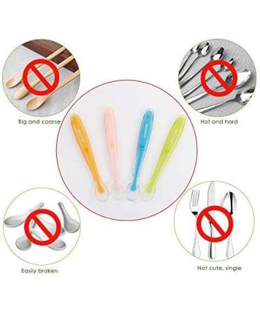 LHKJ 4 Pcs Multi Coloured Silicone Spoon for Baby Feeding and Infant Weaning - Buy Online on GoSupps.com