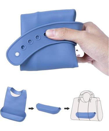 Washable Silicone Bib for Adults - Waterproof & Reusable Apron | Blue Small | Ideal for Seniors - Buy Online on GoSupps.com
