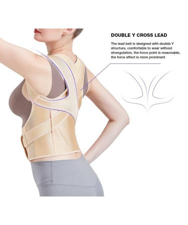 Adjustable Back Brace Posture Corrector for Men & Women | X-Large Apricot | Support for Scoliosis & Hunchback - Buy Online on GoSupps.com