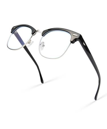 Blue Light Blocking Glasses Square with Anti Computer Glare for Gaming Reading Women and Men Black
