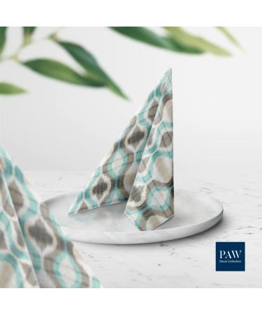 PAW 3-Layer Napkins - 20 Pack | 33x33 cm | Perfect for Weddings Communions & Celebrations | Ethnic Tribal Patterns - Turquoise | International Shipping Available - Buy Online on GoSupps.com