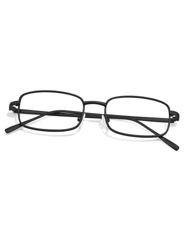 TJUTR Fashion Clear Glasses Non Prescription Fake Glasses for Women Blue Light Blocking Rectangle Metal Glasses Frame 733-V1 Black-v1