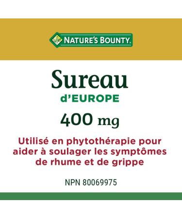 Nature's Bounty Elderberry 400 Mg Help relieve symptoms of colds and flus 100 Capsules - Buy Online on GoSupps.com