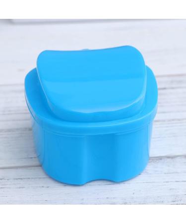 Milist Box Prosthesis Case with Lid - Sky Blue Soaking Mug for Dentures Sieve Hinges & Cleaning Tablets - Ideal Prosthesis Holder - Buy Online on GoSupps.com