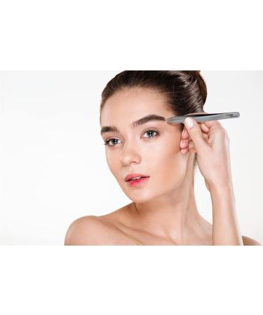 German Stainless Steel Eyebrow Slant Tip Tweezers for Precise Facial Hair Removal and Brow Shaping by The Unique Edge - Buy Online on GoSupps.com