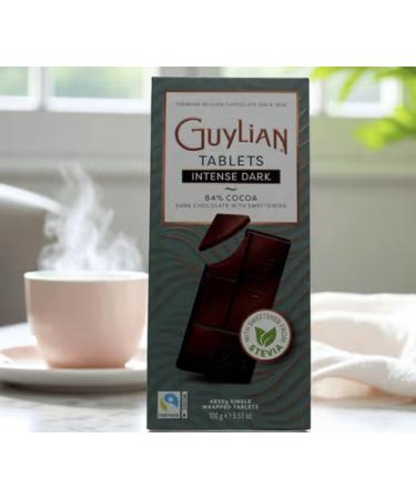 GuyLian Guylian Intense Dark Chocolate 84% cocoa with stevia 100g bars pack of 6