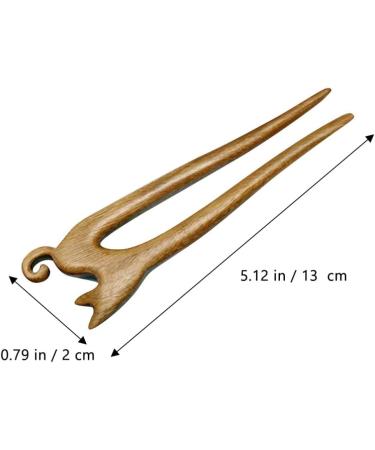 Lurrose Hairpin Chinese hair stick French Hair chinese wooden hair stick hanfu hair stick wedding hair stick bridal hair accessories women wood hair fork bride China cheongsam Sandalwood Yellow - Buy Online on GoSupps.com