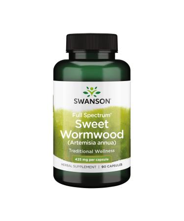 Swanson Sweet Wormwood - May Promote GI Gut Health Microbial Balance & Digestive Health Support - Herbal Supplement with Artemisinin - (90 Capsules 425mg Each) 1