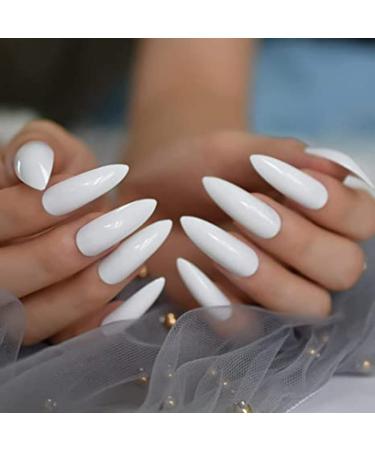 Shop Glossy Coffin Acrylic Artificial Nails - Full Cover Medium & Long Lengths - Buy Online on GoSupps.com