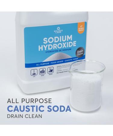 Drain Clean: Sodium Hydroxide by Solace Labs Concentrated Food Grade | Caustic Soda Lye | All Purpose Soap Making Cleaner Drain Cleaner | Fine Granules (2lb (907g)) - Buy Online on GoSupps.com