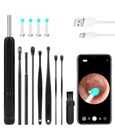 MIIKUU ear wax removal Otoscope 1920p wifi ear cleaner camera 360 -wide angle Otoscope ear waterproof ear endoscope with 6 LEDs compatible iPhone iPad and Android smartphones