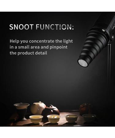 Aluminium Conical Snoot Kit for Bowens Mount Strobe Flash - Honeycomb Grid & Color Filters - Buy Online on GoSupps.com