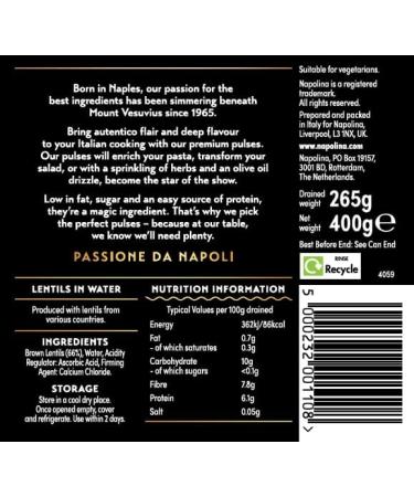Napolina Lentils in Water 400g - Buy Online at [Your Company Name] - Buy Online on GoSupps.com
