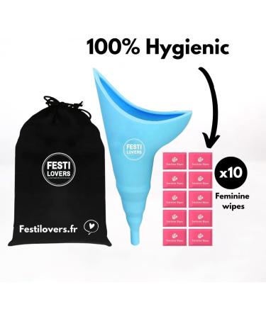 Waterproof Urinal for Women - Fixed Tilovers with Hygiene Cloths for Outdoor Use Festivals & Portable Toilets - Blue - Buy Online on GoSupps.com