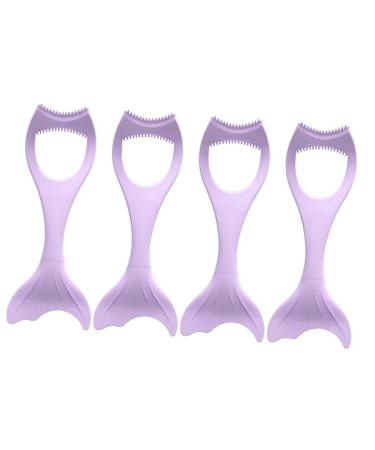 FRCOLOR 4pi ces Outil De Maquillage Eyeliner Silicone Accessoire R utilisable Pour Maquillage Des Yeux Outil De Pour Mascara Et Paupi res 15X5.7CMx4pcs violetx4pcs