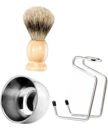 Beavorty 3-Piece Razor Set with Brush Stand & Cup | Premium Beard Care Accessories for Men | Wooden Shaving Kit - Buy Online on GoSupps.com