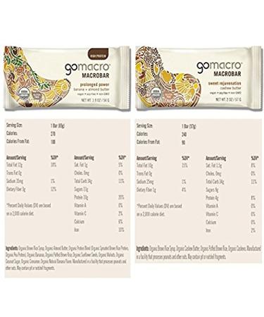 GoMacro Protein Bars - 12 Flavor Variety Pack | Healthy Snack Box - Buy Online on GoSupps.com