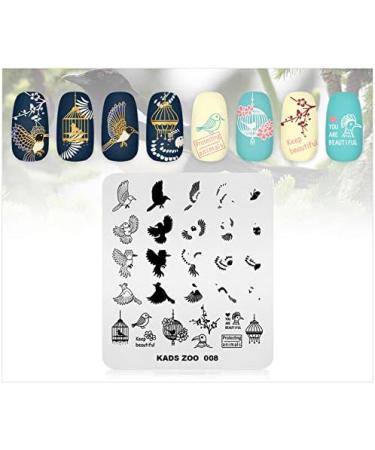 Alexnailart Feathers Bird Eagle Design Stamping Plate - Nail Art Stamping Template (ZO008) - Buy Online on GoSupps.com