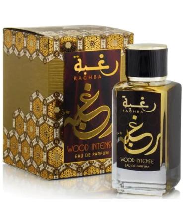 Raghba Wood Intense Eau De Parfum 100-ML 3.4 Floz Long Lasting Perfume Rich Luxury Premium Unisex Frangrance Spray Top Notes - Spicy Mossy Salty Musky