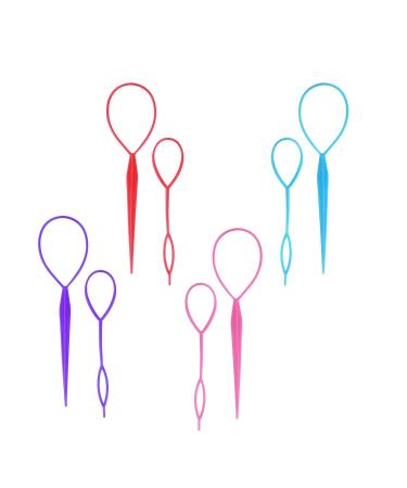 Hair Braiding Tool Ponytail Holders Topsy Tail Hair Tool 8pcs Hair Braiding Tool Topsy Tail Loop French Braid Loop Tool Topsy Tail Kit 4 Colors