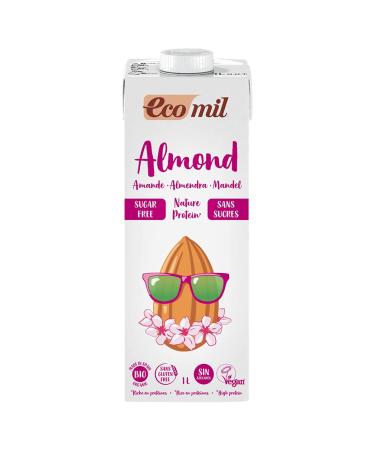 EcoMil Organic Almond Milk Protein Drink unsweetened 6-pack (6 x 1 L)
