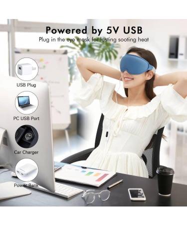 Best Heated Eye Mask for Dry Eyes - Smart Temp Control - Relief for Stye, Chalazion, Blepharitis - 3D Eye Mask for Sleep & Migraine - Light Blue - Buy Online on GoSupps.com