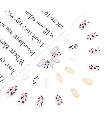 Shop Bohend Oval False Fingernails - White Zebra Glossy Nails | 24 Piece Acrylic Press On Nail Tips for Women & Girls - Buy Online on GoSupps.com