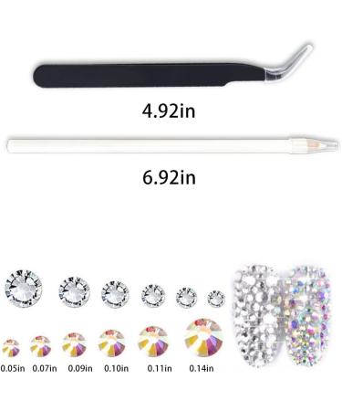 Lofuanna 1440pcs Crystal AB Nail Art Rhinestones Set with Tools - Rhinestone Picker Pen, Tweezers, Gems for Nail Decoration (A3) - Buy Online on GoSupps.com