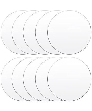 10Pcs Clear Acrylic Sheet 0.04 Inch Thick Acrylic Plastic Disc Transparent Round Acrylic Panel Circle Acrylic Sheets Sign for Picture Frame Painting DIY Crafts (2.5 inch / 6.35 cm)