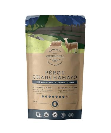 Virgin Hill Coffee - Organic Peru Black - Bold Intensity & Dark Roast - Three Quarters of a Pound of High-Grade Coffee Beans - 12oz / 340 grams Whole Bean 12oz. / 340 grams