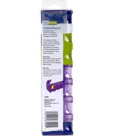 EZY DOSE Soft Touch 7-Day Pill Organizer - XL Compartments Colored Lids Weekly Medicine & Vitamin Planner (Pack of 2) - Assorted Colors - Buy Online on GoSupps.com