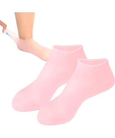 Buy Moisturizing Silicone Socks for Women | Slip-Resistant Foot Care | Winter Spa Gel Socks - 2 Pairs for Cracked Feet - Buy Online on GoSupps.com