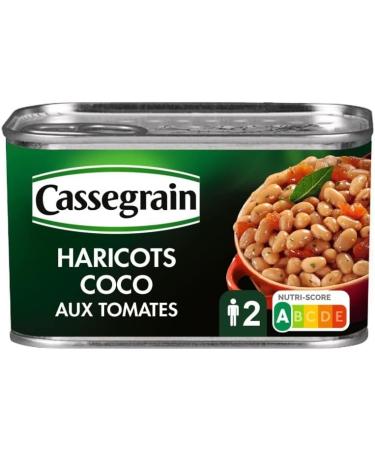 CASSEGRAIN - Cooked Coco Beans with Tomatoes 1/2 435G - Pack of 4 - Special Offer - Buy Online on GoSupps.com