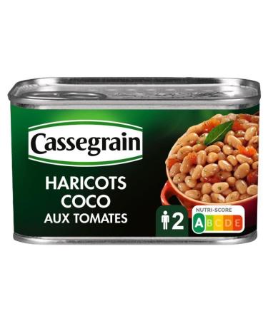 CASSEGRAIN - Cooked Coco Beans with Tomatoes 1/2 435G - Pack of 4 - Special Offer