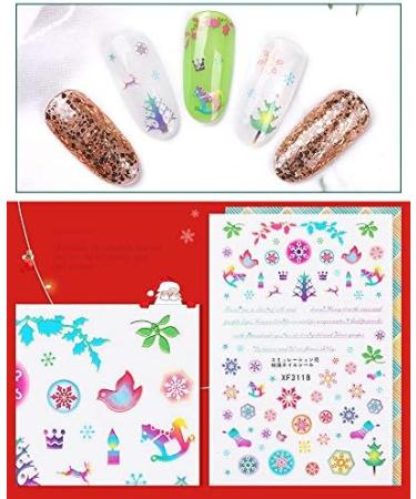 Brishow Christmas Nail Stickers 8 Sheets Nail Polish Stickers Self-Adhesive Elk Snow Nail Art Decals Full Wraps Nail Art Designs for Women Girls - Buy Online on GoSupps.com