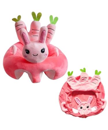 Qingsi 1Pcs Animal Shaped Baby Sitting Chair Baby Support Sofa Learn to Sit Feeding Chair Cover Baby Learning Sitting Chair for Toddlers 3-24 Month Baby Floor Plush Lounger(No Filling,just Cover) Rabbit