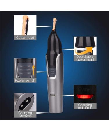 3 in 1 Rechargeable Ear Nose & Eyebrow Hair Trimmer - Professional Electric Facial Hair Remover Waterproof Unisex - Buy Online on GoSupps.com