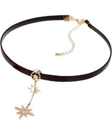 Oralgos Maillard Necklace with Star Trailer | Cute Wedding Jewelry & Fashion Gift for Girls | Stylish PU Alloy Collar - Buy Online on GoSupps.com