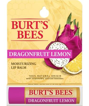 Burt's Bees Dragonfruit Lemon Moisturizing Lip Balm 0.15 oz - Unisex (Pack of 1) - Buy Online on GoSupps.com