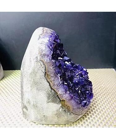 Natural Brazilian Amethyst Geode Purple Crystal Clusters Quartz Stone 500g-600g for Home 1pc Chakra Reiki Balancing - Buy Online on GoSupps.com