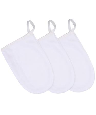 Kinhwa Washy Washing glove Washing Slimmer Slimmering glove microfiber glove face soft & reusable 13cm x 20cm 3 pieces white 3 pieces (1 Pack)