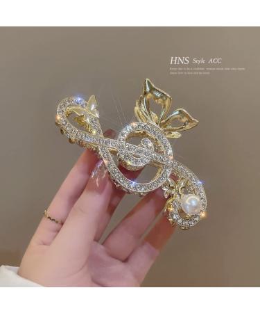 Music 2Pcs Rhinestone Hair Claw Clips | Large, Strong Metal Design | Muticolor Hair Jaw Clips | Acetate Hair Claws | Cute Headwear Gifts - Buy Online on GoSupps.com