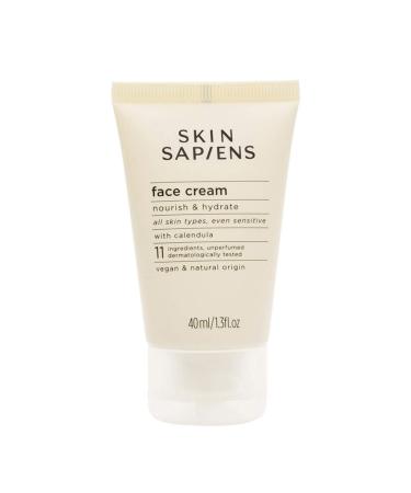 SKIN SAPIENS Nourish & Hydrate Face Cream with Calendula 99% Natural Ecocert Cosmos Unperfumed Facial Moisturiser For Men and Women Cruelty Free and Vegan Skincare For Sensitive Skin 40 ml