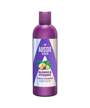 Aussie Aussie SOS Blonde & Hydrate Violet Shampoo 300 ml for bleached hair with highlights and white hair neutralises copper and yellow tones of blonde hair with highlights and white hair.
