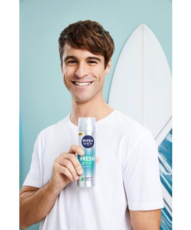 Nivea Men Fresh Kick Razor Gel 200 ml - Refreshing Shaving Gel with Mint & Cactus Water for Men - Buy Online on GoSupps.com