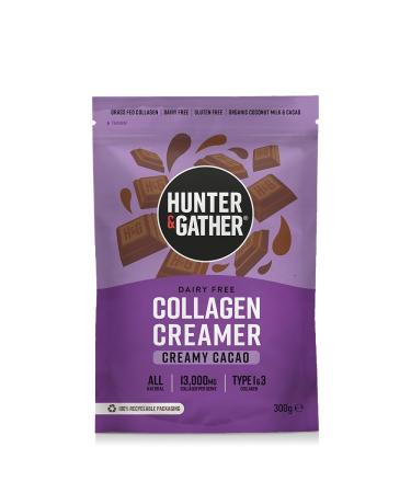 Hunter & Gather Collagen Creamer for Coffee I Creamy Cacao I 300g I Grass Fed Type 1 & Type 3 Bovine Collagen Peptides I Dairy Free I 13 000mg per Serve I Support Hair Skin Nails Muscles Cacao Collagen Creamer (300g)
