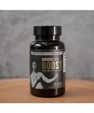 Morning Man Boost Caffeine Pills - 110mg Energy Supplement with Green Tea Extract | Vegan Gluten Free Non-GMO | Enhance Focus & Alertness | 30 Capsules - Buy Online on GoSupps.com